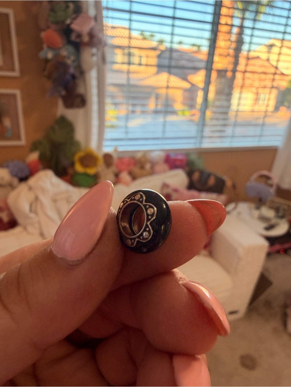 Brighton Black and Silver Decorative Charm Bead NEVER WORN